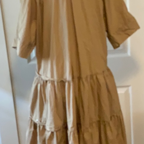 Beatrice B.- Large- Tan Tiered Midi Prairie Dress- Pockets - Picture 7 of 13